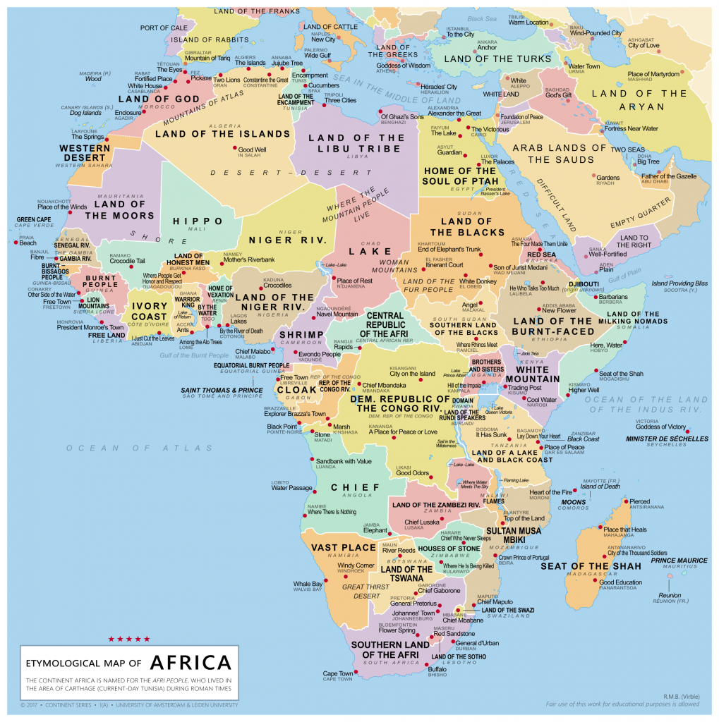 Etymological map of Africa