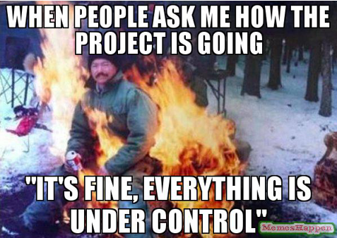 When people as how the project is going - flames